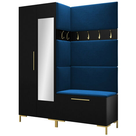 Meuble d'entrée Nomal IX, Manila 26, 196x158x46cm, Disponible, Stratifié, Tissu, Murale, À poser