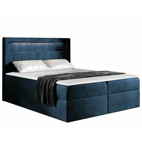 Lit boxspring Pomum, Velutto 11, Double, Continental, 160x200, Tissu, Disponible, 162x217x123cm, LED: Disponible (1/5)