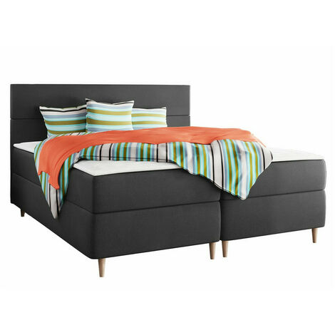 Lit boxspring Memphis 135, Itaka 27, Double, Continental, 180x200, Tissu, Disponible, 185x207x116cm (1/5)