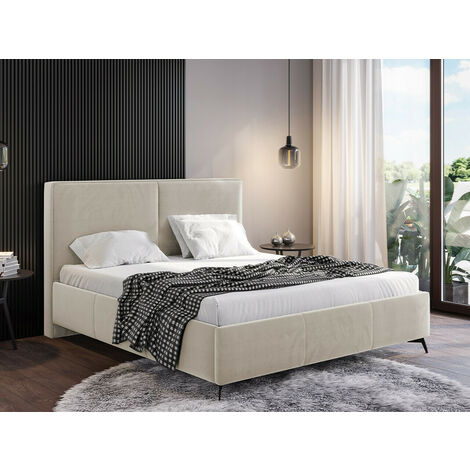 Lit Beloit 107, Fresh 01, Double, 140x200, Tapisserie, Sommier à lattes, 149x216x106cm