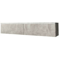 Meuble TV Sarasota 120, Béton, Le nombre de portes: 2, Nombre de tiroirs: 0, 140x30x33cm, LED