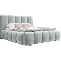 Lit boxspring 180x200 avec coffre de rangement en velours beige MIRANDA Lit boxspring 180x200 avec coffre de rangement en velours beige MIRANDA