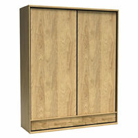 Armoire Etrmoni 109, Clair bois + Chêne, 221x177x59cm, Portes d'armoire: Coulissantes, Nombre d'étagères: 2