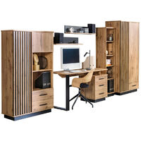 Mobilier1 – Ensemble de bureau à domicile Tenodeu 118 – Verre trempé, MDF, stratifié – Dimensions table 75x135x56 cm – 6 pièces