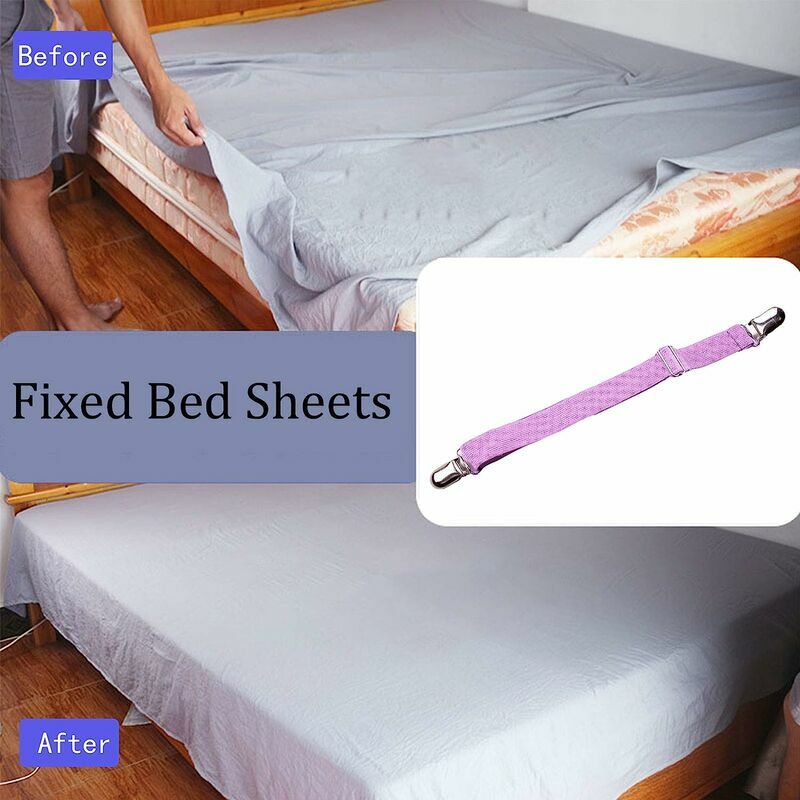 2pcs Bed Sheet Fasteners, Adjustable Bed Sheet Holder Straps, Triangle  Elastic Mattress Sheet Clips, Anti-slip Bed Sheet Clip, Multi-functional