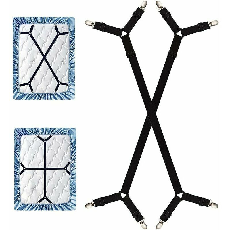 2pcs Bed Sheet Fasteners, Adjustable Bed Sheet Holder Straps, Triangle  Elastic Mattress Sheet Clips, Anti-slip Bed Sheet Clip, Multi-functional