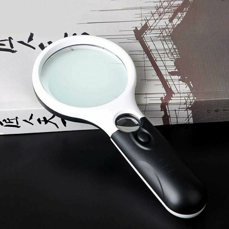 Small Magnifying Glass with Light for Purse 8X 20X Glass with Handheld  Pocket Illuminated Folding Hand Held Lighted Magnifier for Reading Coins  Hobby