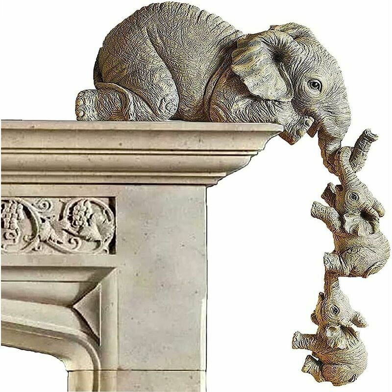 A&B Home Elephant Statue Home Decor, Elephant Gifts for Women, Resin  Elephant Figurines Gold Decor for Living Room Table Console Table Accent,  18 x