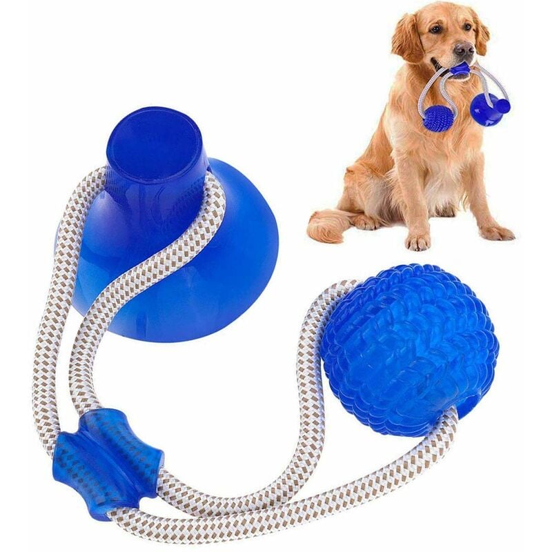 Dog Chew Toys, Dogs Training Treats Teething Rope Toys with Suction Cup for  Boredom, Indoor Interactive