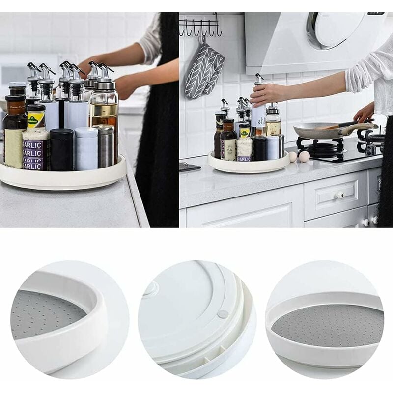 6Pcs Multifunction Set Spices Rack Rotating Tanks Cruet Storage Bottles  Salt Shakers Holder for Kitchen Organizer