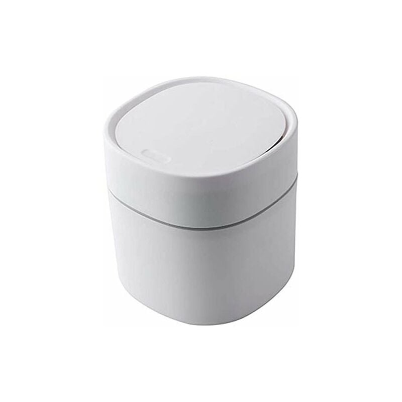 Mini Desktop Trash Can-creative Plastic Desktop Trash Can Table Bin With  Button Lid-small Home Office Trash Can For Office,bathroom,bedroom Kitchen  Ta