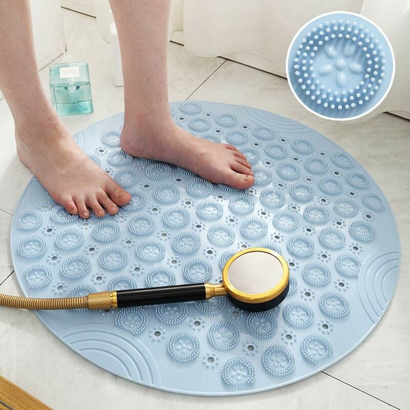 Shower mats shower non-slip, anti-slip mat, antibacterial, anti-mold,  quarter circle, corner area, bathtub mats bath mat with suction cups for bathtub  shower 54 x 54 