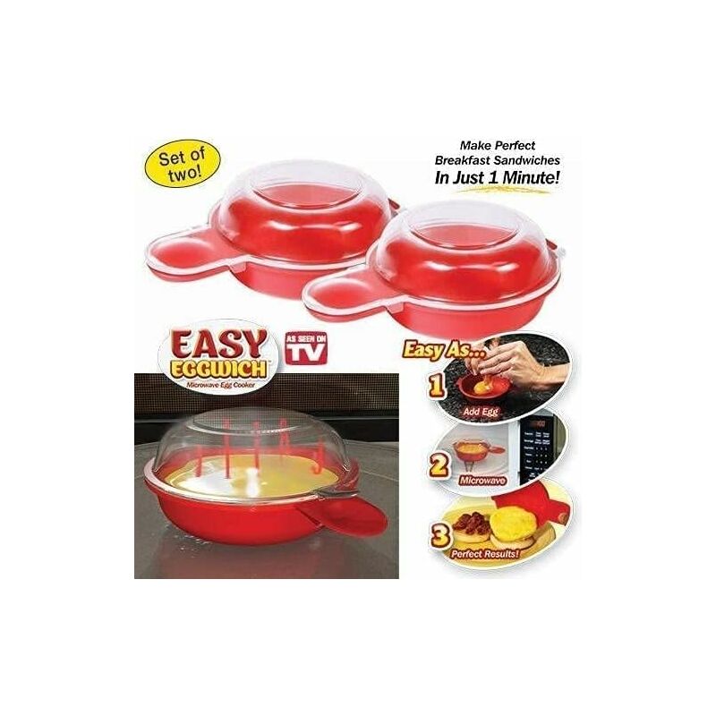 2pk Red Plate Topper Microwave Food Cover Set (Mini and Tall), Clear Bpa  Free Top Red Base 