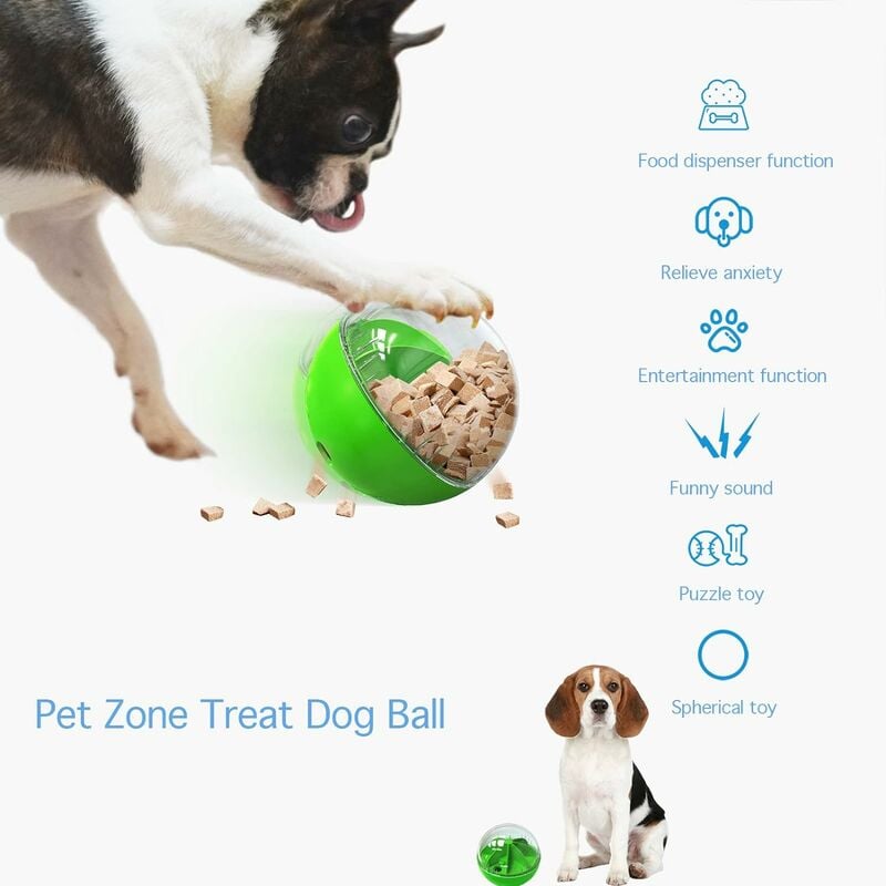 Pet Zone IQ Treat Ball Adjustable Dog Treat Dog Ball and Treat Dispensing Dog Toys (Dog Puzzle Toys, Dog Enrichment Toys, and Interactive Dog Toys in