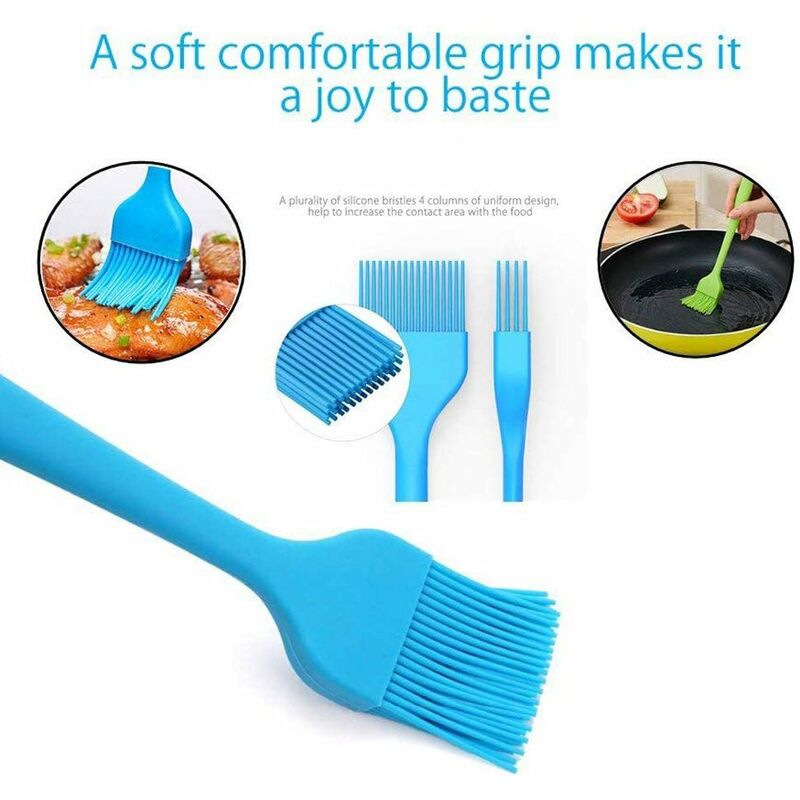 3pcs Silicone Pastry Brush For Cooking Rubber Basting Brush With Grid  Kitchen Brushes Utensils For Food Sauce Butter Oil Bbq Spreading, Shop Now  For Limited-time Deals