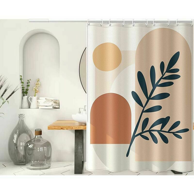 12pcs/set Rust-proof Mountain Shaped Double Sliding Shower Curtain