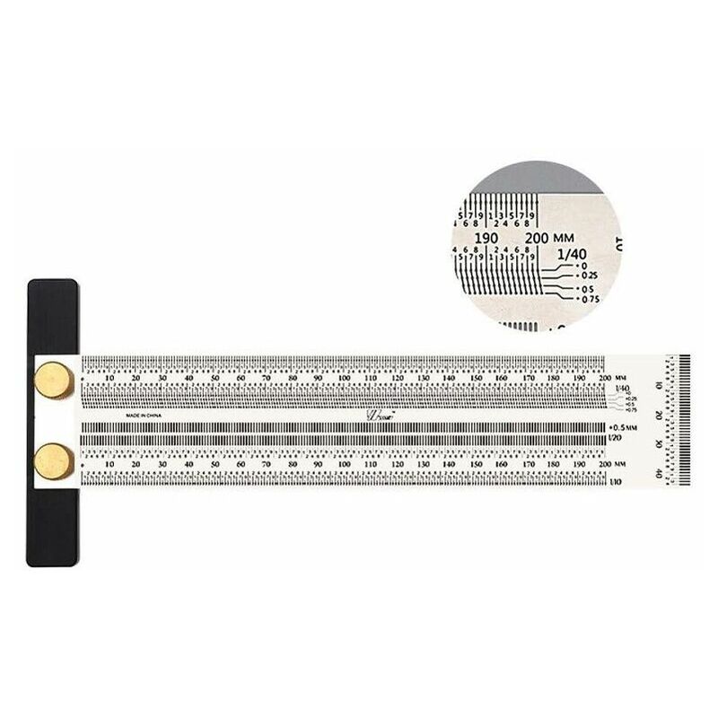 Stainless Steel Scribing Ruler, T Type, Marking Ruler, Precision