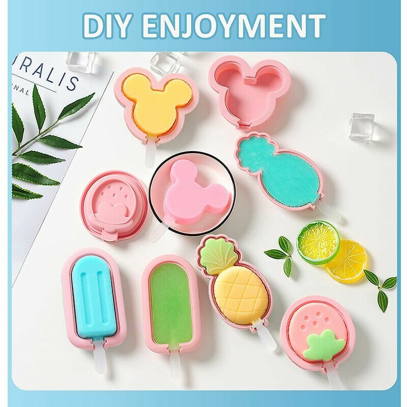 Ice Pop Molds Silicone Popsicle Molds 4 Cavities Homemade Ice Cream Mold  Heart Ice Cream Mold Reusable Soft Silicone,Silicone Popsicle Molds  Cake,Cakesicle Mold for DIY Ice Pops