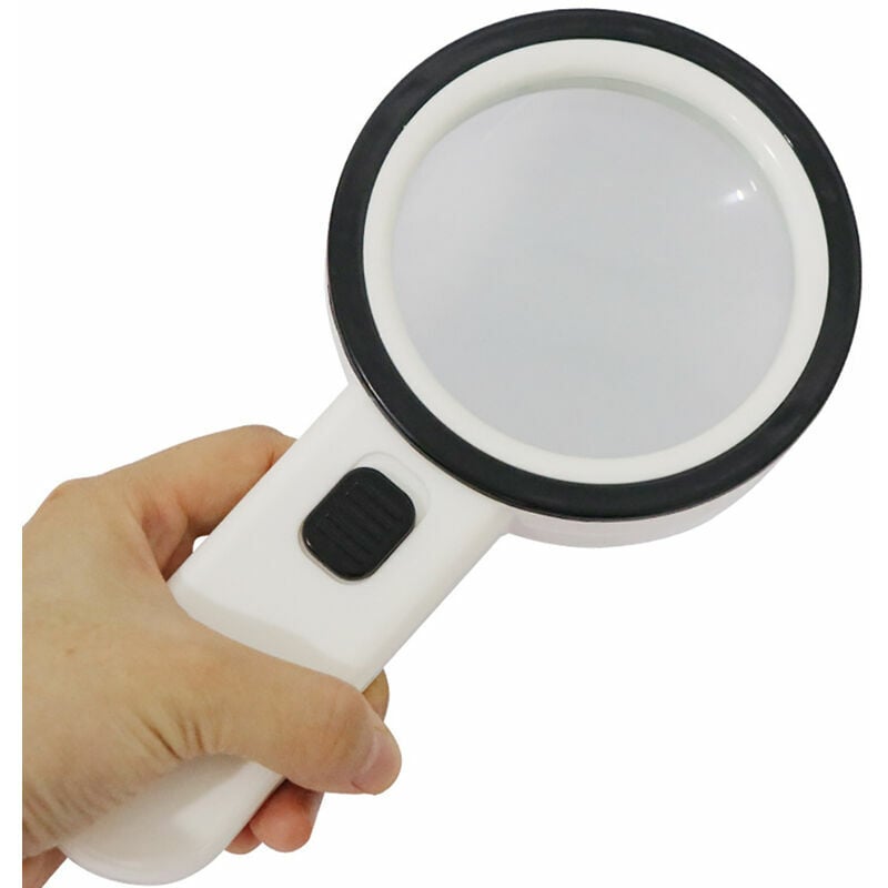  Magnifying Glass with Light, 30X Illuminated Large Magnifier  Handheld 12 LED Lighted Magnifying Glass for Seniors Reading, Soldering,  Coins, Jewelry, Macular Degeneration(Silver Button) : Arts, Crafts & Sewing