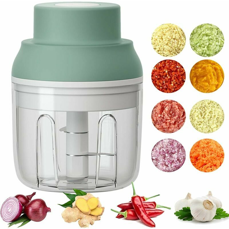 Electric Mini Garlic Chopper 2PCS Cups, Wireless Powerful Garlic