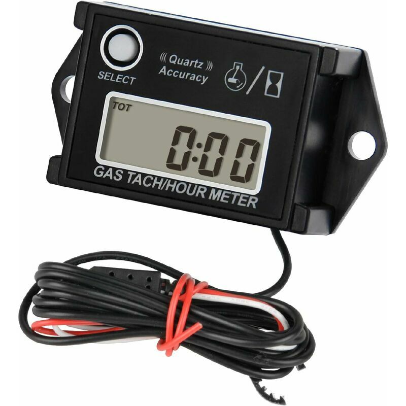 Digital Tachometer and Hour Meter for Motorcycles, VATs, Marine Engines,  Tractors, Lawn Mowers