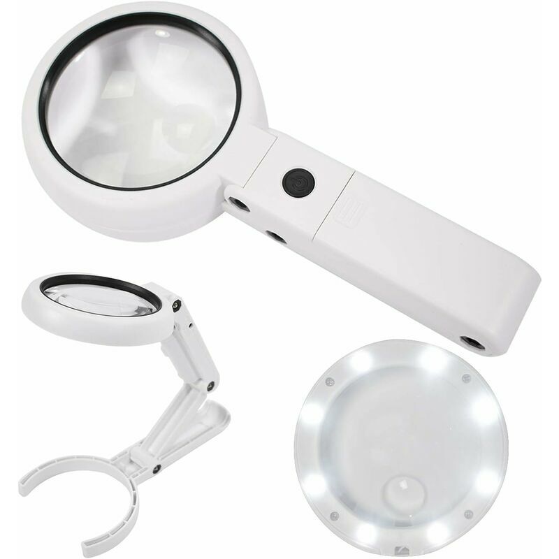 Magnifier With Light And Stand, 6x Magnifier With Light, Hands