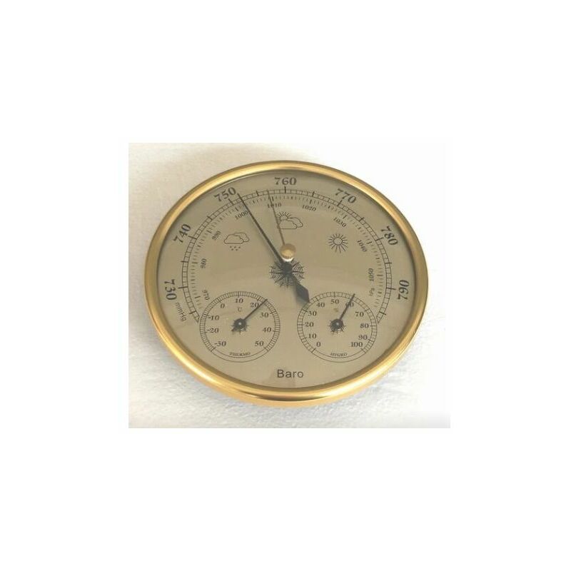 130mm Sliver 3 in 1 Barometer Weather Station Indoor Outdoor Use