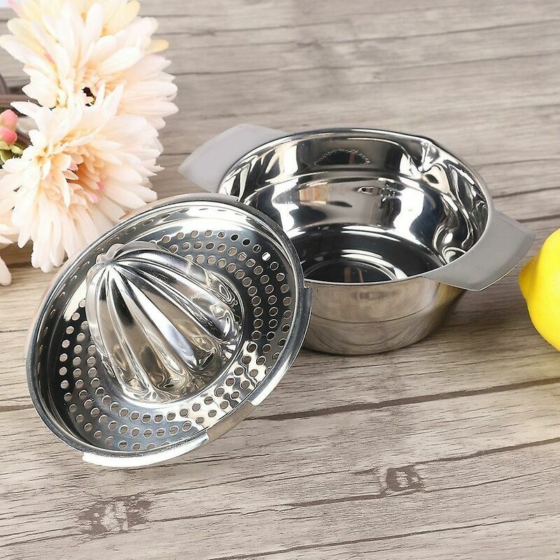 1pc, Stainless Steel Lemon Squeezer, Juicer With Bowl Container For Oranges  Lemons Fruit, Portable Orange Juicer, Manual Juicer, Orange Juice Presser