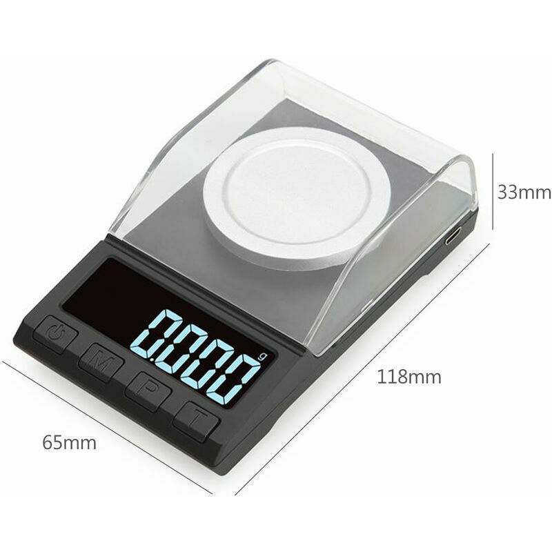 High Precision Digital Scale, 50g/0.001g Pocket Size Gram Scale, Travel  Portable Mini Kitchen Food Ounce Carat with Tweezers, LCD Light, 50g  Calibration Weight, 6 Units, Tare for Herb, Powder, Jewelry, Coins  (Batteries