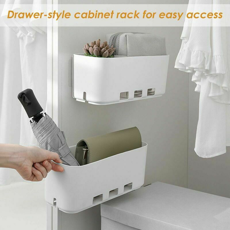 Pull Out Drawers Sliding Basket Cabinet Organizer Self-adhesive Wall  Mounted Storage Holder Under Sink Cupboard Organisers Sliding Storage Shelf  (5-e