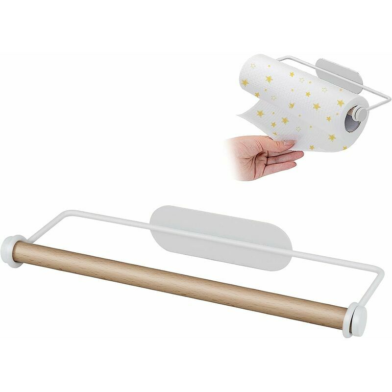 Stainless Steel Punch-Free Kitchen Bathroom Roll Paper Towel Rack Iron Rack  Lazy Rag Bracket