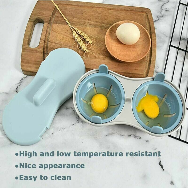 Microwave Egg Poacher, 2 Cavity Edible Silicone Drain Egg Boiler