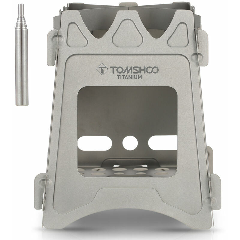 Camping Wood Stove Portable Folding Lightweight Titanium Wood Backpack Stove  for Outdoor Survival Cooking Picnic Hunting,Dark Grey,