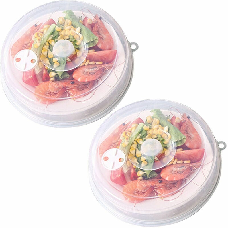 Microwave Plate Cover, Easy Grip Microwave Splatter Cover, Guard Lid with Steam Vent, Transparent, Size: 26