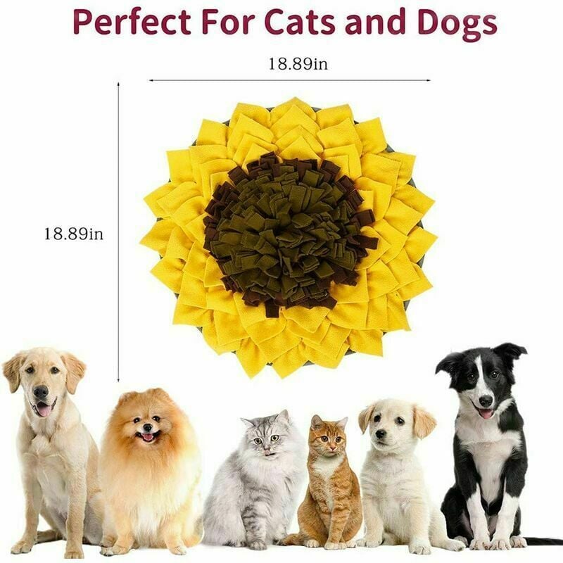 1pc 48*48cm Sunflower Pet Sniffing Mat, Game Pad, Slow Food