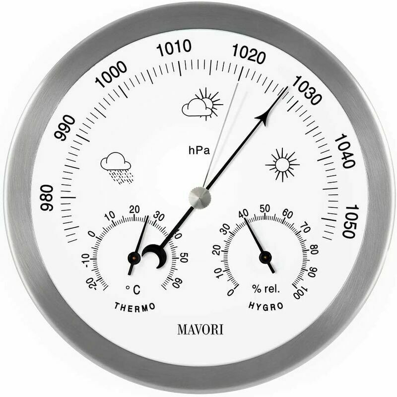 Analog Weather Station,barometer,thermometer,hygrometersilver,128mm