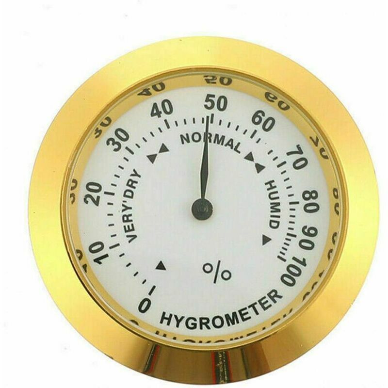 Round Humidity Temperature Gauge Metal Thermometer Hygrometer For Cigar Box