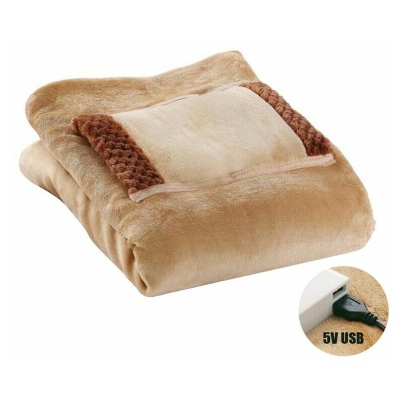 Electric Heating Blanket, Heated Soft Plush with Quick Heating 60 x 80  cm，Beige