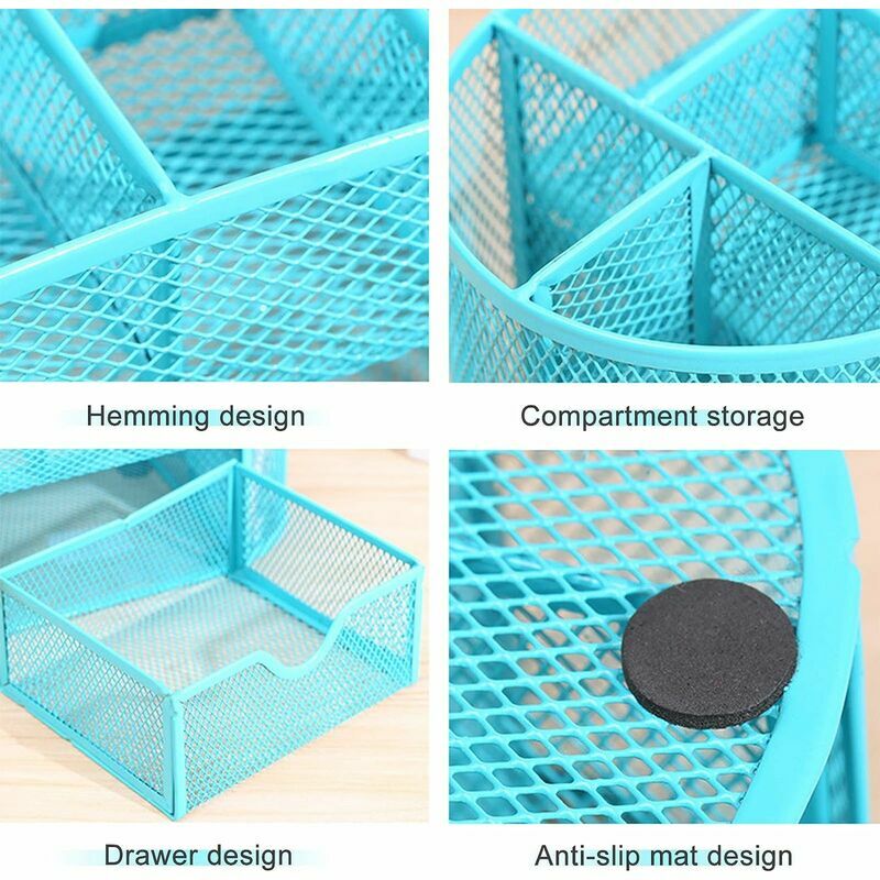 Office Supplies Desk Organizer Caddy with 6 Compartments + 1 Sliding  Drawer, Desk Essentials to Collect Desk Accessories, Mesh Desktop Organizer  for Home, Classroom, School, College Dorm, Black 