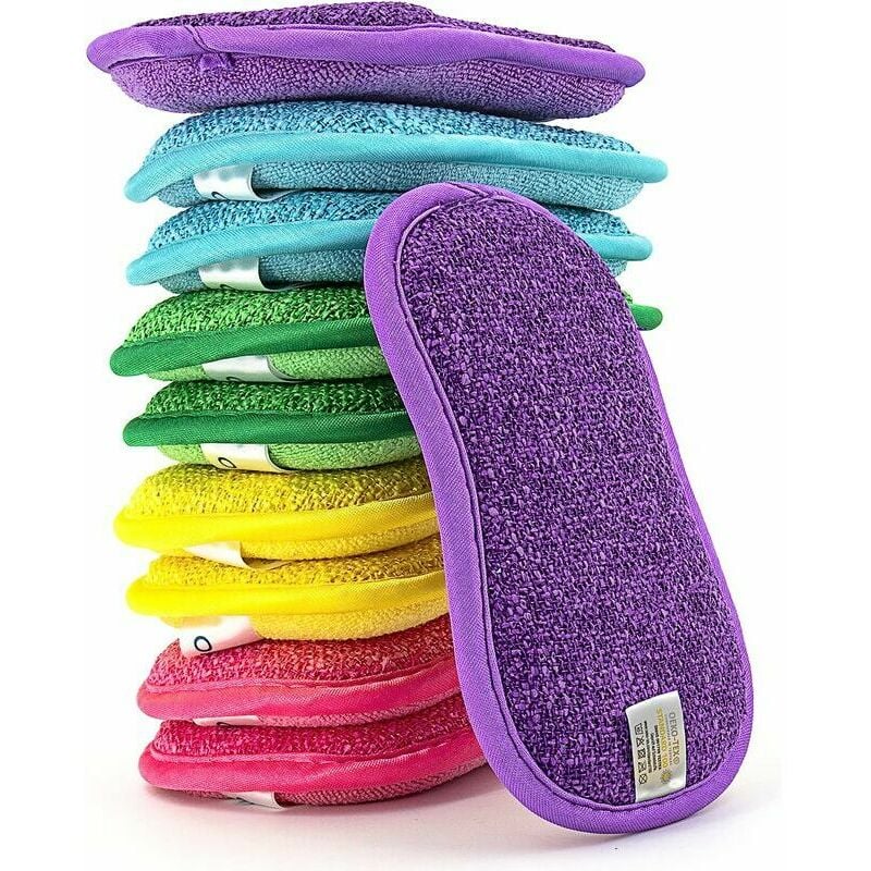 Multipurpose Kitchen Scrub Sponges, Heavy Duty Cleaning Non-Scratch Scrub  Sponge, Reusable Microfiber Sponge for Household Cleaning, Random Colors