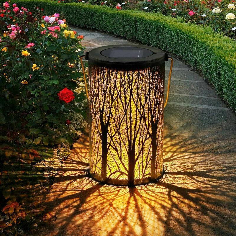 1pc/2pcs Solar Lantern Outdoor Lights Flickering Flame Solar Lanterns  Lights Outdoor Waterproof Hanging Solar Powered Lights For Garden Patio  Deck Yar