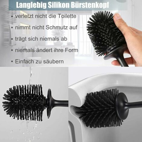 Toilet Brush with Quick Dry Holder, More Efficient Bristles, Stainless  Steel+ABS