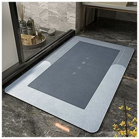 Grey Marble Bath Mats Quick Dry Absorbent Floor Rugs Napa Skin Thin  Bathroom Rug Mat Non-Slip Shower Mats Resist Dirt Carpet