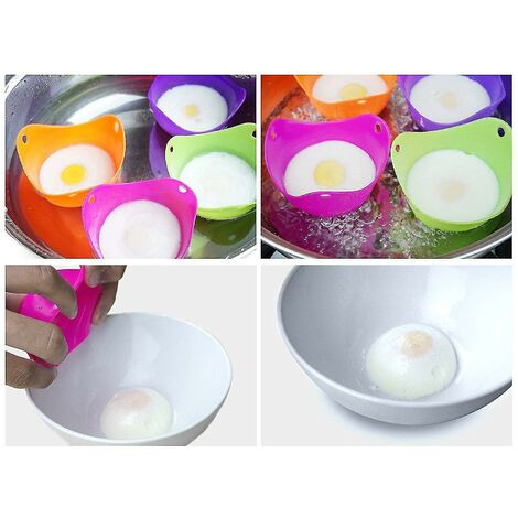 Set of 6 Silicone Poaching Cups for Perfect Poached Eggs