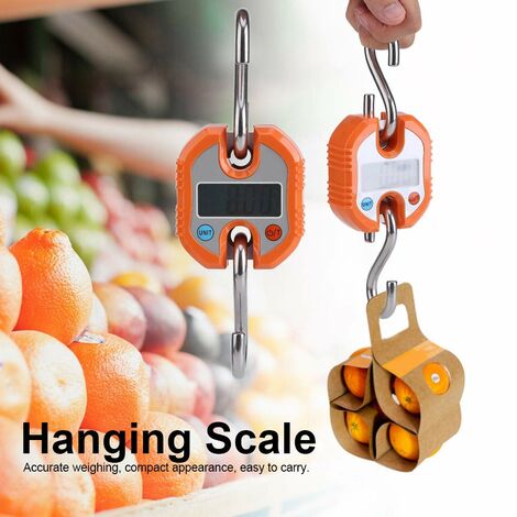 Portable Mini Luggage Scale Digital Scale Steelyard 110lb / 50kg With  Fishing Hanging Hook Tare Function Backlit Lcd Display For Home Farm  Outdoor Hun