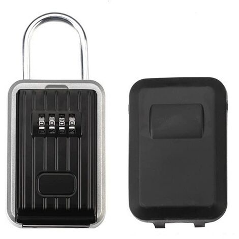 Wall Mount Key Lock Box Combination Key Padlock Aluminium Alloy Safe  Storage Box Portable Password Lock With Sliding Cover For Home Garage  Office Scho