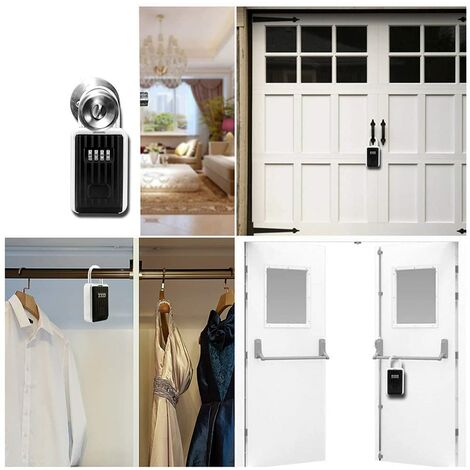 Wall Mount Key Lock Box Combination Key Padlock Aluminium Alloy Safe  Storage Box Portable Password Lock With Sliding Cover For Home Garage  Office Scho