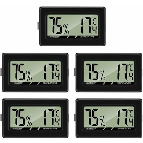 5 Pcs Digital Temperature Mini Humidity Meter Gauge Thermometer