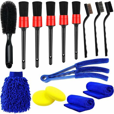 12pc/set Car Detail Brush Kit For Dashboard, Ac Vent, Wheel