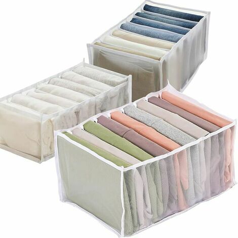 7 Grids Mesh Storage Bag Clothes Jeans Pants Storage Box Organizer Large  Size